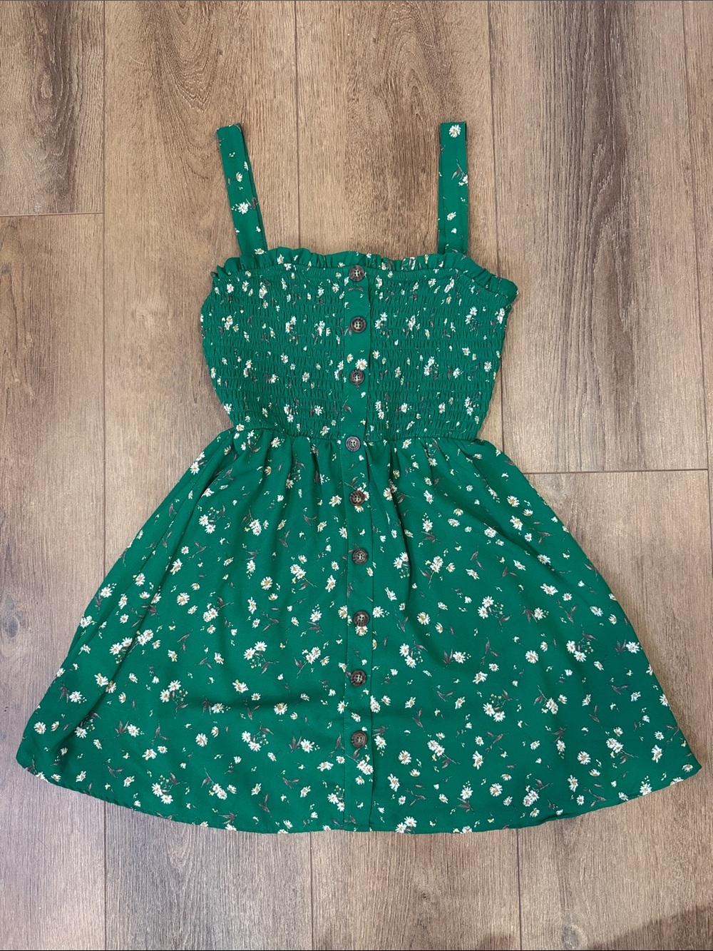 Sienna Sky Emerald Green Floral Button-Front Mini Dress